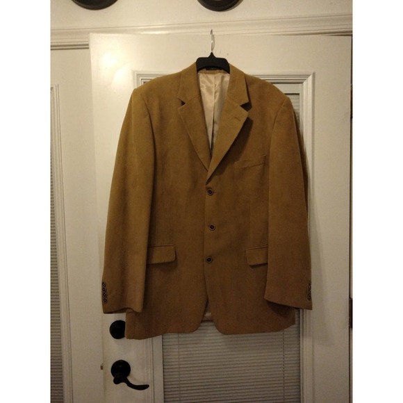 Alfani Other - Beige Tan Faux Suede 3 button Men Blazer Size 44 L